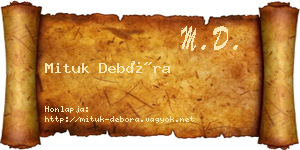 Mituk Debóra névjegykártya